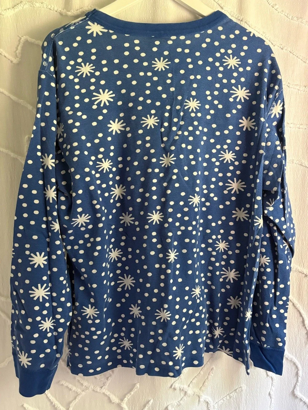 Hanna Andersson XXL Blue White Snowflake Organic Cotton Pajama Set